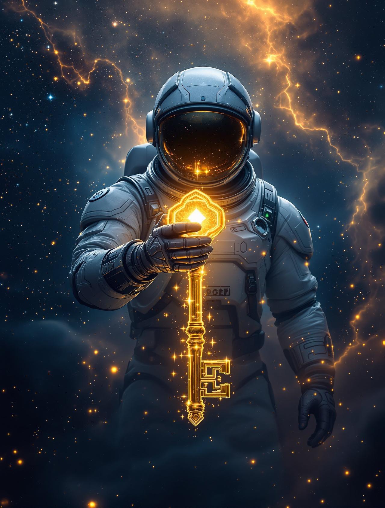 黄果热播作品《星河之钥》海报 — 星际探索者在一颗废弃星球上发现了一把来自上古文明的钥匙。这把
